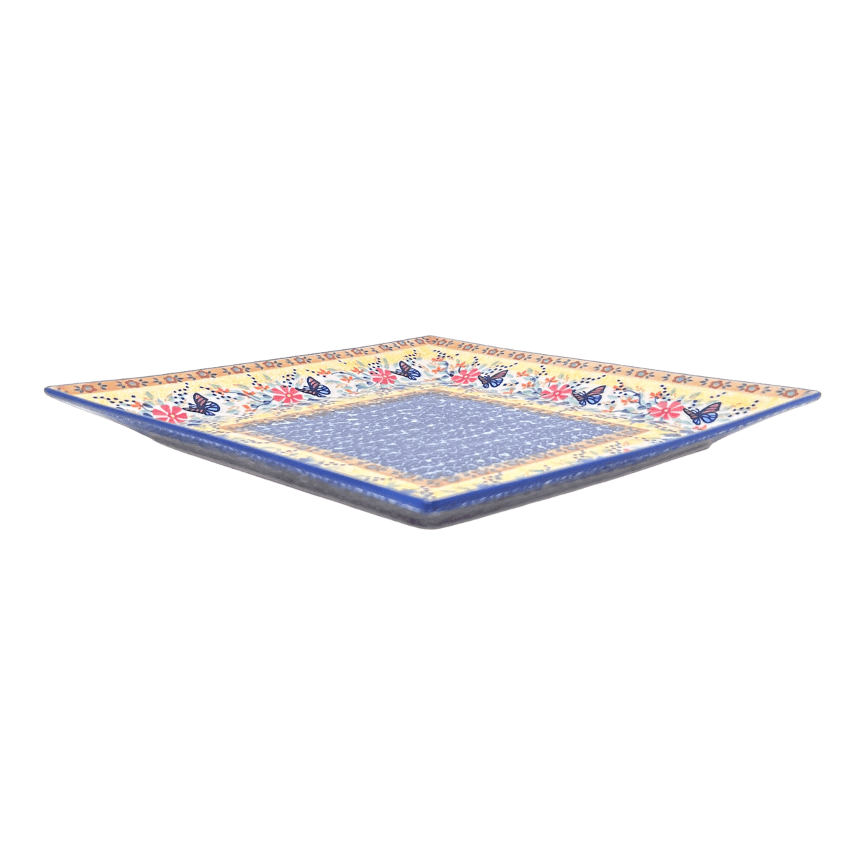 Plate, Square, Dinner, 11.25" Plate in "Butterfly Bliss" by Manufaktura | T145S-WK73