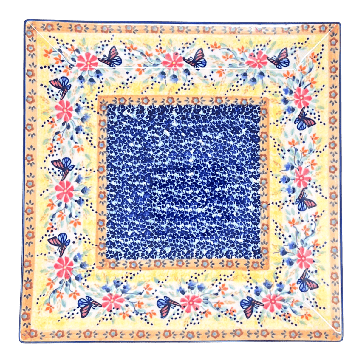 Plate, Square, Dinner, 11.25" Plate in "Butterfly Bliss" by Manufaktura | T145S-WK73
