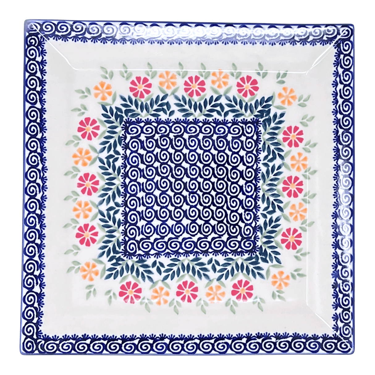 Plate, Square, Dinner, 11.25" Plate in "Flower Power" by Manufaktura | T145T-JS14