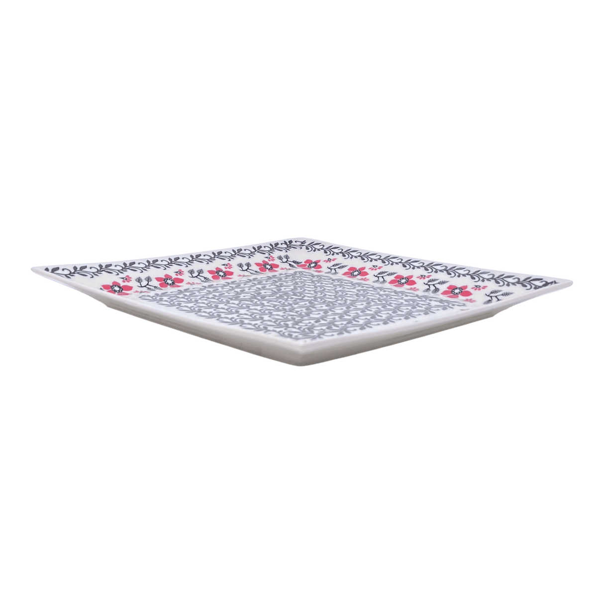 Plate, Square, Dinner, 11.25" Plate in "Scarlet Garden" by Manufaktura | T145T-KK01