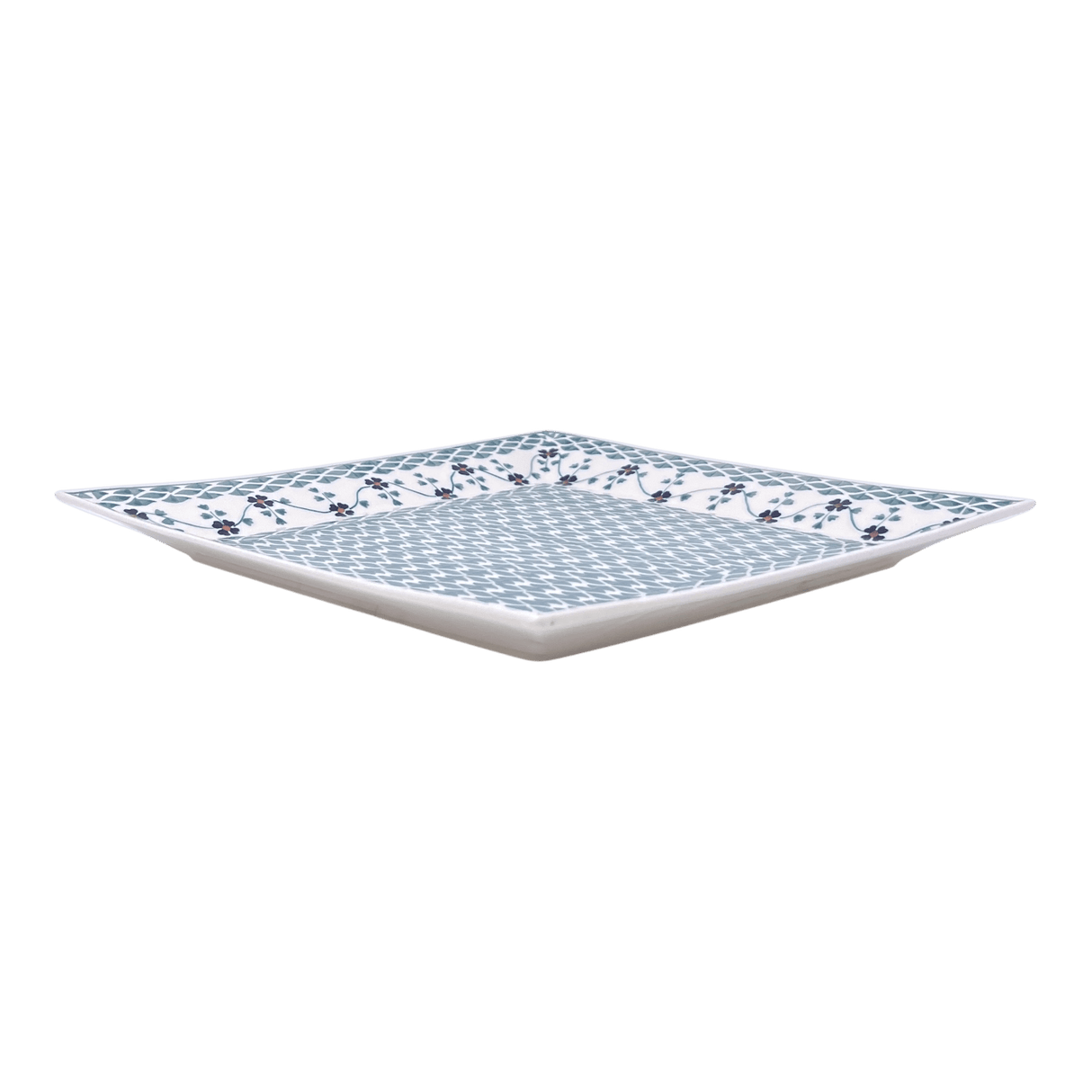 Plate, Square, Dinner, 11.25" Plate in "Woven Pansies" by Manufaktura | T145T-RV