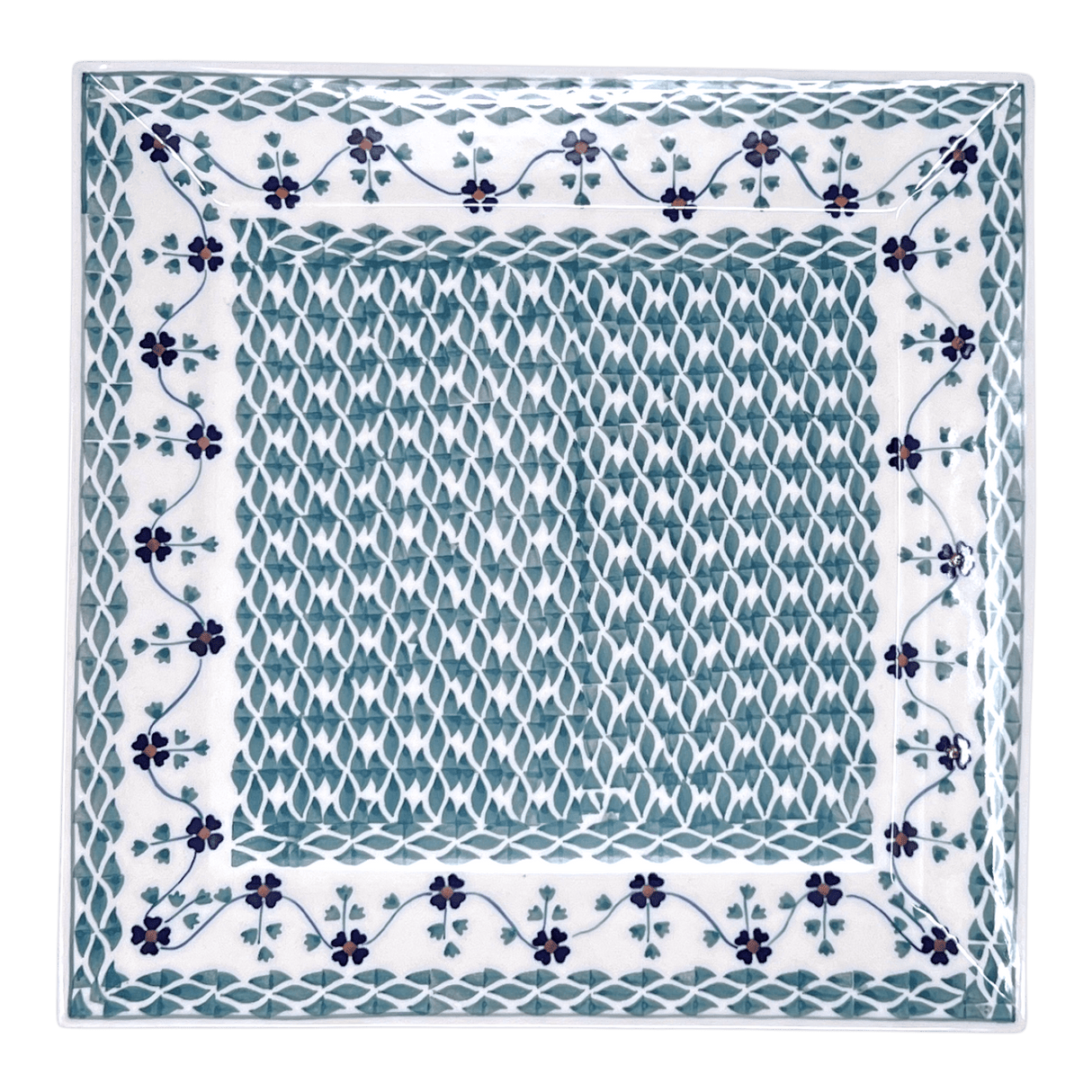 Plate, Square, Dinner, 11.25" Plate in "Woven Pansies" by Manufaktura | T145T-RV