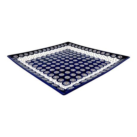 Plate, Square, Dinner, 11.25" Plate in "Peacock Dot" by Manufaktura | T145U-54K