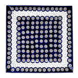 Plate, Square, Dinner, 11.25" Plate in "Peacock Dot" by Manufaktura | T145U-54K