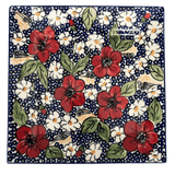 Plate, Square, Salad, 9" in "Poppies & Posies" by Manufaktura | T146S-IM02