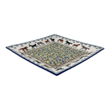 Plate, Square, Salad, 9" in "Wild Horses" by Manufaktura | T146S-INK1