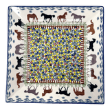 Plate, Square, Salad, 9" in "Wild Horses" by Manufaktura | T146S-INK1