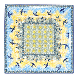 Plate, Square, Salad, 9" in "Soaring Swallows" by Manufaktura | T146S-WK57