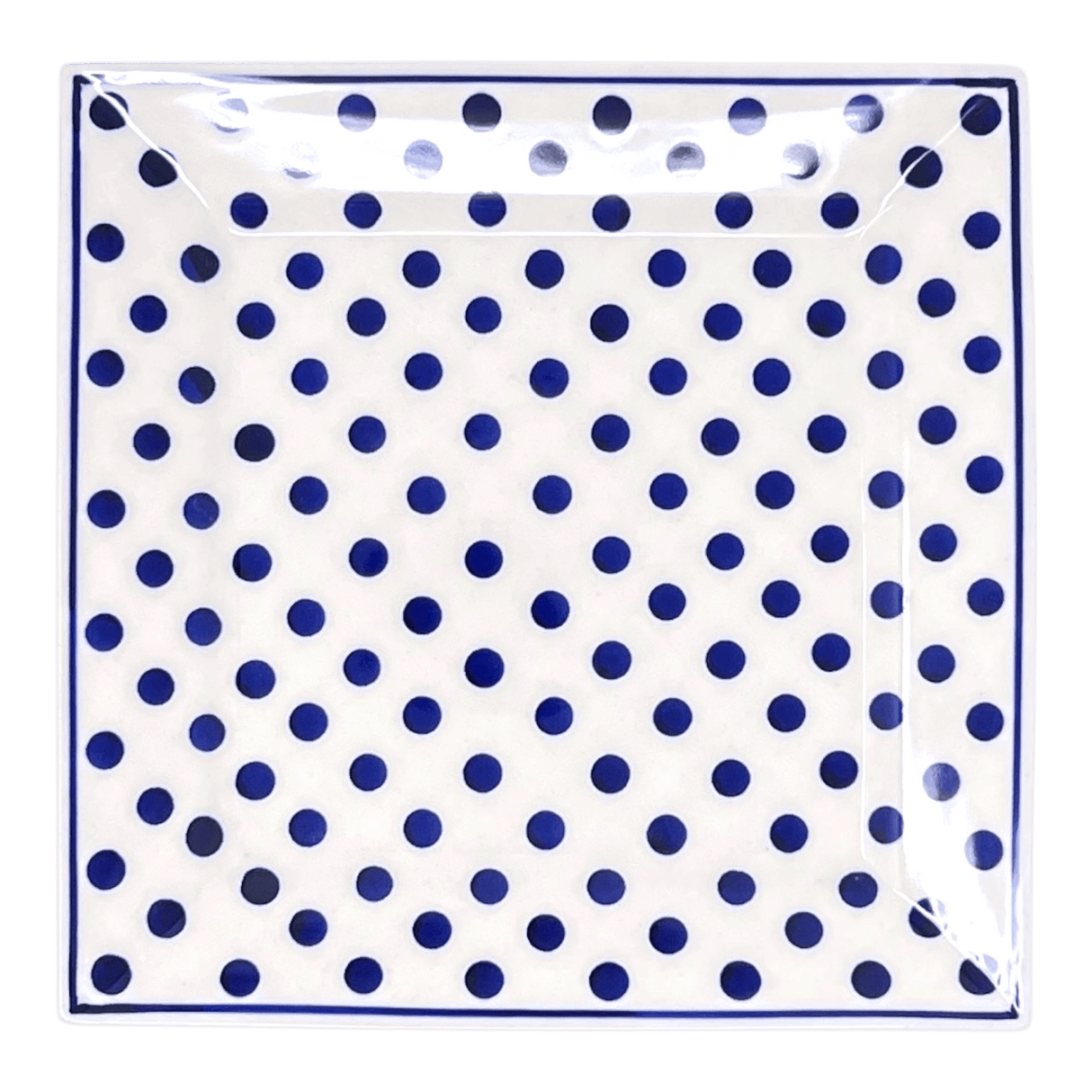 Plate, Square, Salad, 9" in "Polka Dot" by Manufaktura | T146T-61