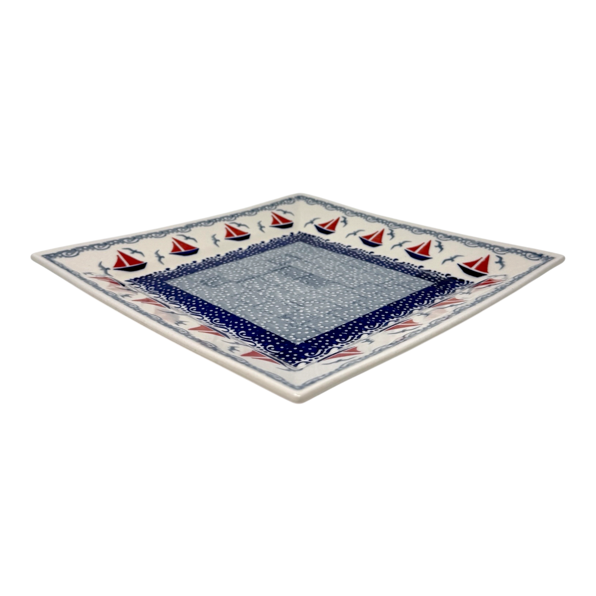 Plate, Square, Salad, 9" in "Smooth Seas" by Manufaktura | T146T-DPML