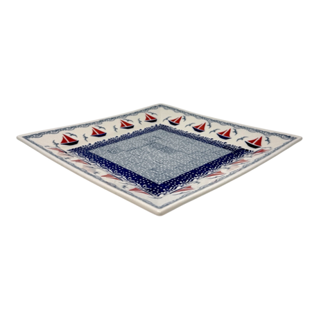 Plate, Square, Salad, 9" in "Smooth Seas" by Manufaktura | T146T-DPML