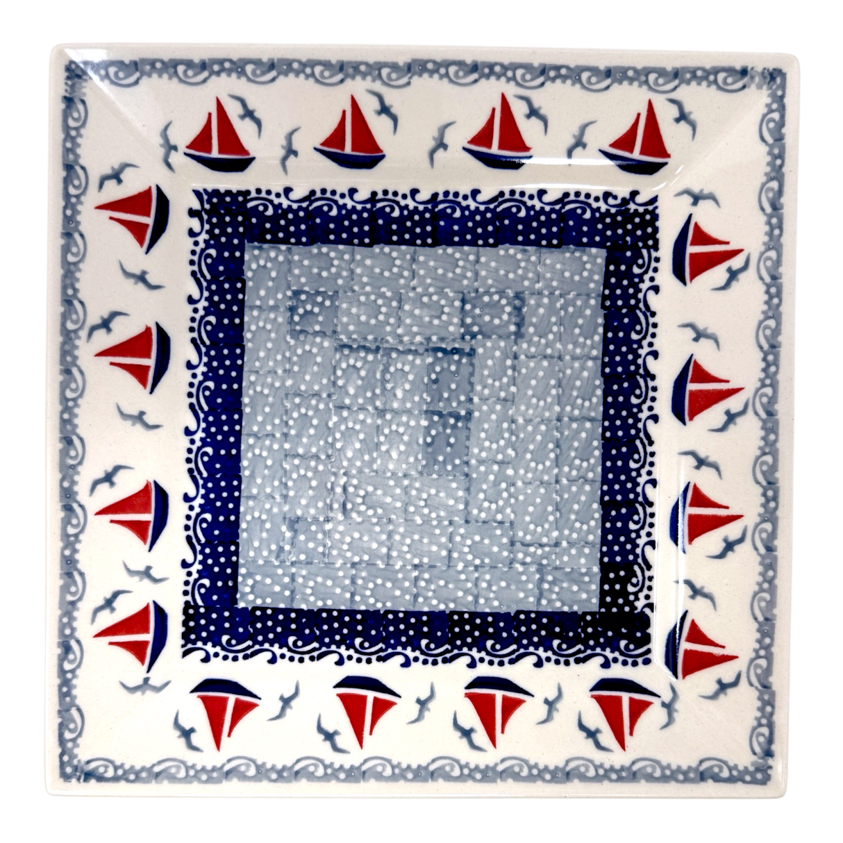 Plate, Square, Salad, 9" in "Smooth Seas" by Manufaktura | T146T-DPML