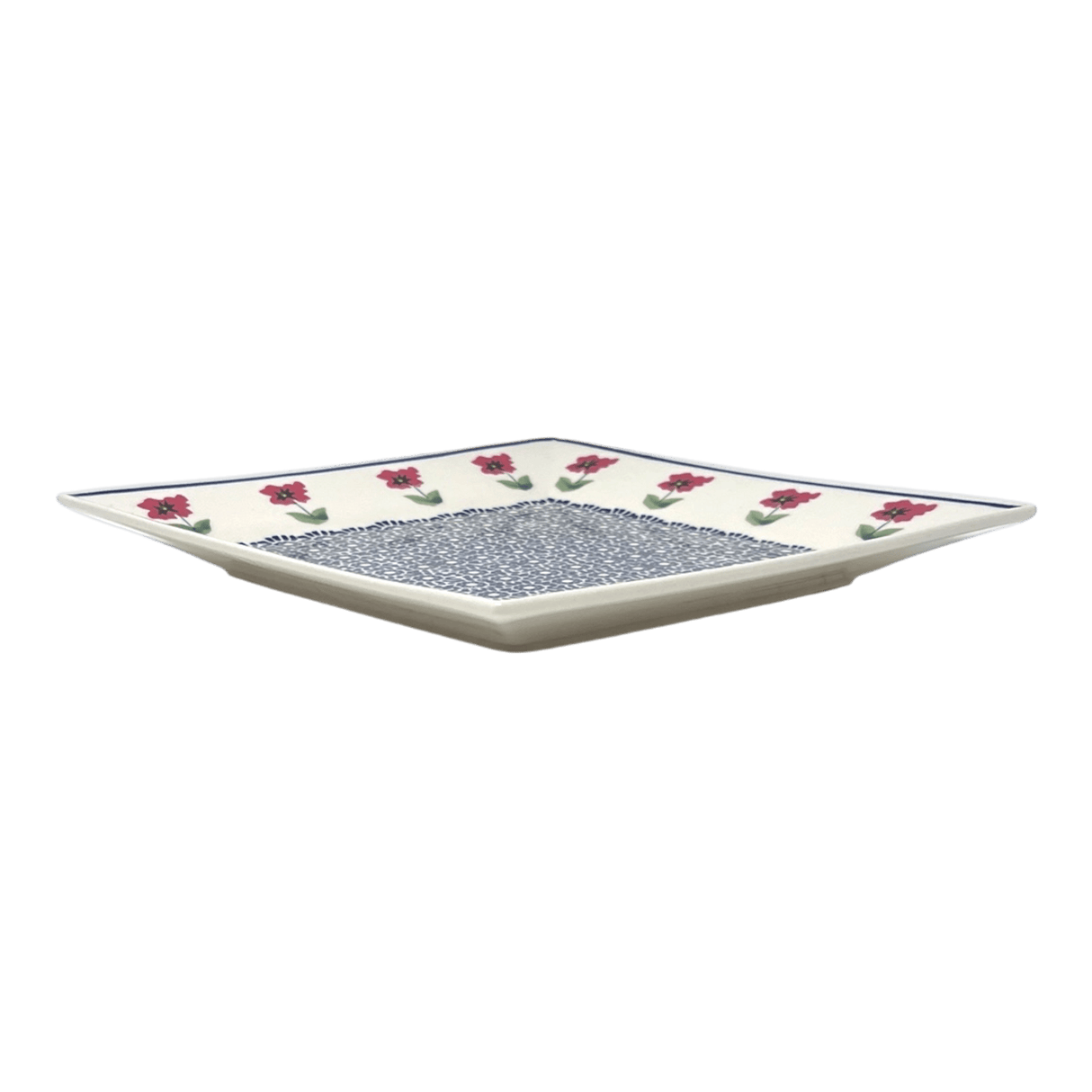Plate, Square, Salad, 9" in "Poppy Garden" by Manufaktura | T146T-EJ01