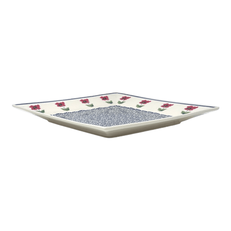 Plate, Square, Salad, 9" in "Poppy Garden" by Manufaktura | T146T-EJ01