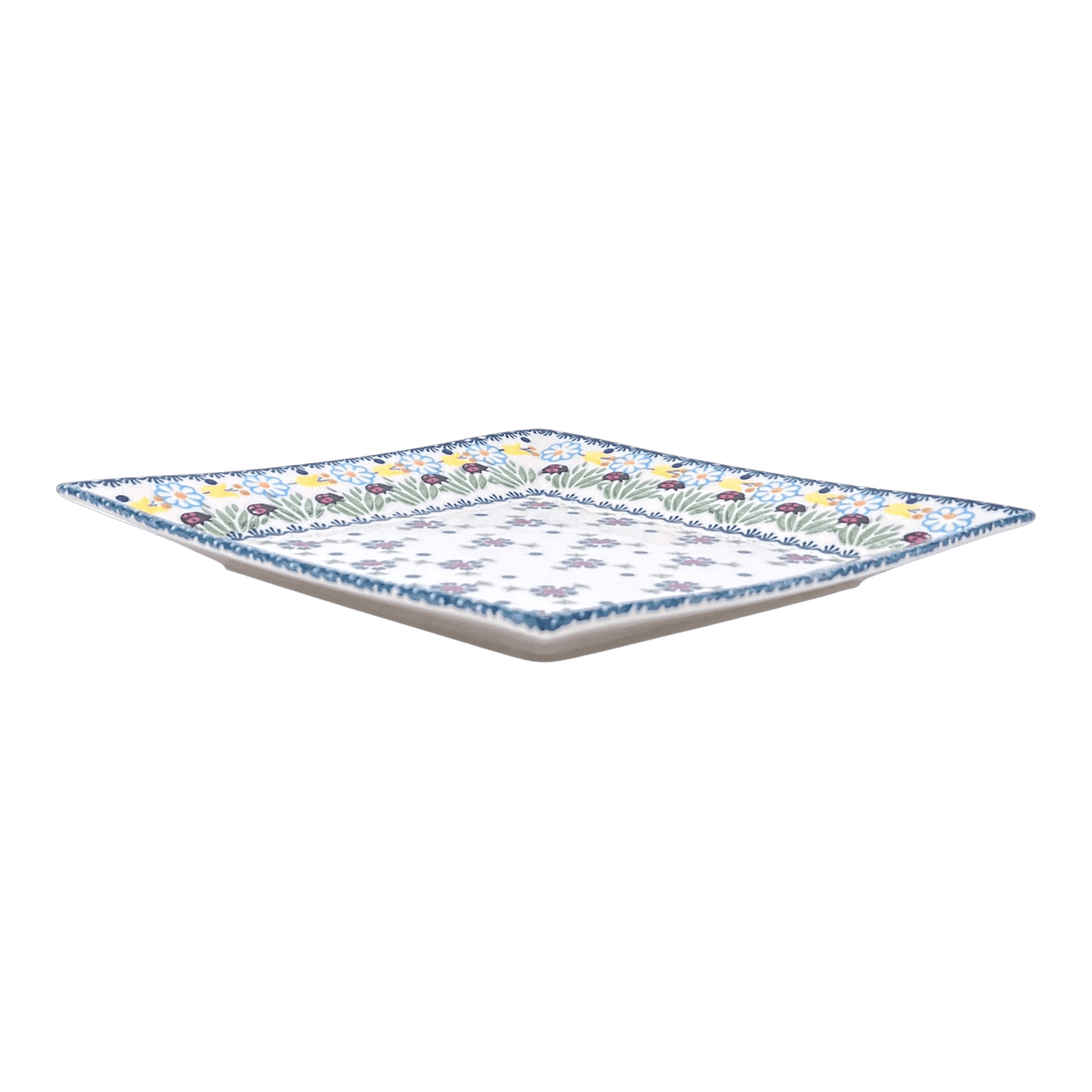 Plate, Square, Salad, 9" in "Lady Bugs" by Manufaktura | T146T-IF45