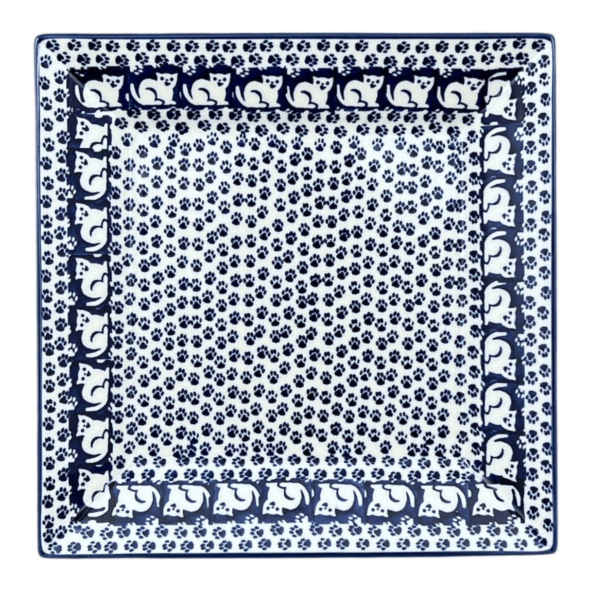 Plate, Square, Salad, 9" in "Kitty Cat Path" by Manufaktura | T146T-KOT6
