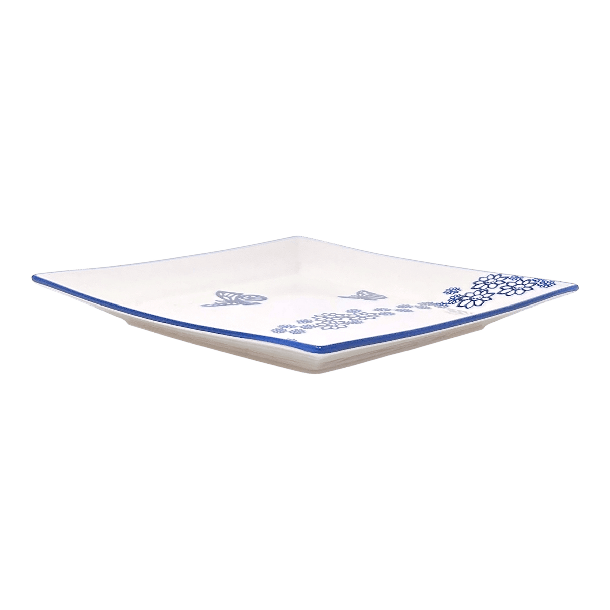 Plate, Square, Salad, 9" in "Butterfly Garden" by Manufaktura | T146T-MOT1