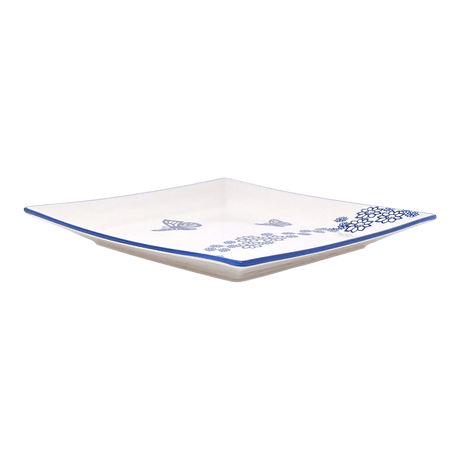 Plate, Square, Salad, 9" in "Butterfly Garden" by Manufaktura | T146T-MOT1