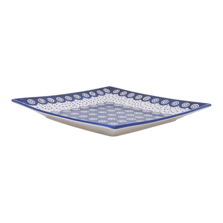 Plate, Square, Salad, 9" in "Peacock Dot" by Manufaktura | T146U-54K
