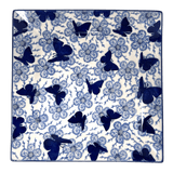 Plate, Square, Salad, 9" in "Blue Butterfly" by Manufaktura | T146U-AS58