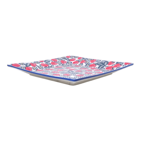 Plate, Square, Salad, 9" in "Strawberry Fields" by Manufaktura | T146U-AS59