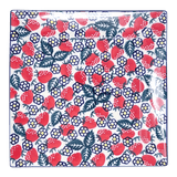Plate, Square, Salad, 9" in "Strawberry Fields" by Manufaktura | T146U-AS59