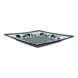Plate, Square, Salad, 9" in "Bouncing Blue Blossoms" by Manufaktura | T146U-IM03
