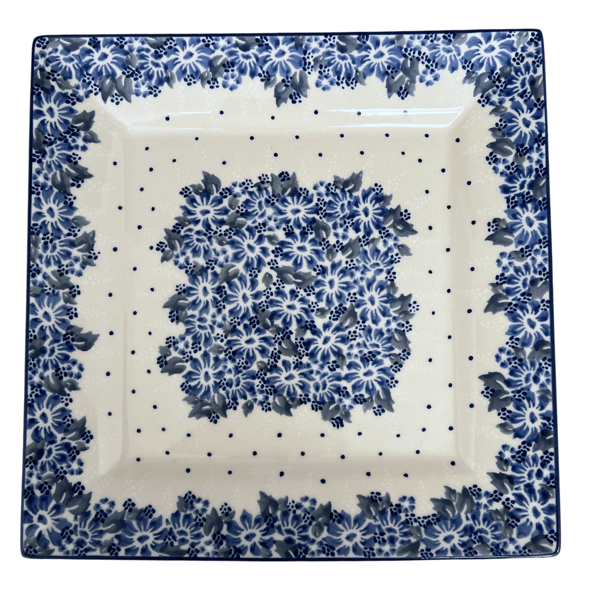 Plate, Square, Salad, 9" in "Winter Hibiscus" by Manufaktura | T146U-JZ42