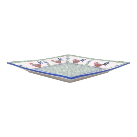 Plate, Square, Salad, 9" in "Chicken Dance" by Manufaktura | T146U-P320