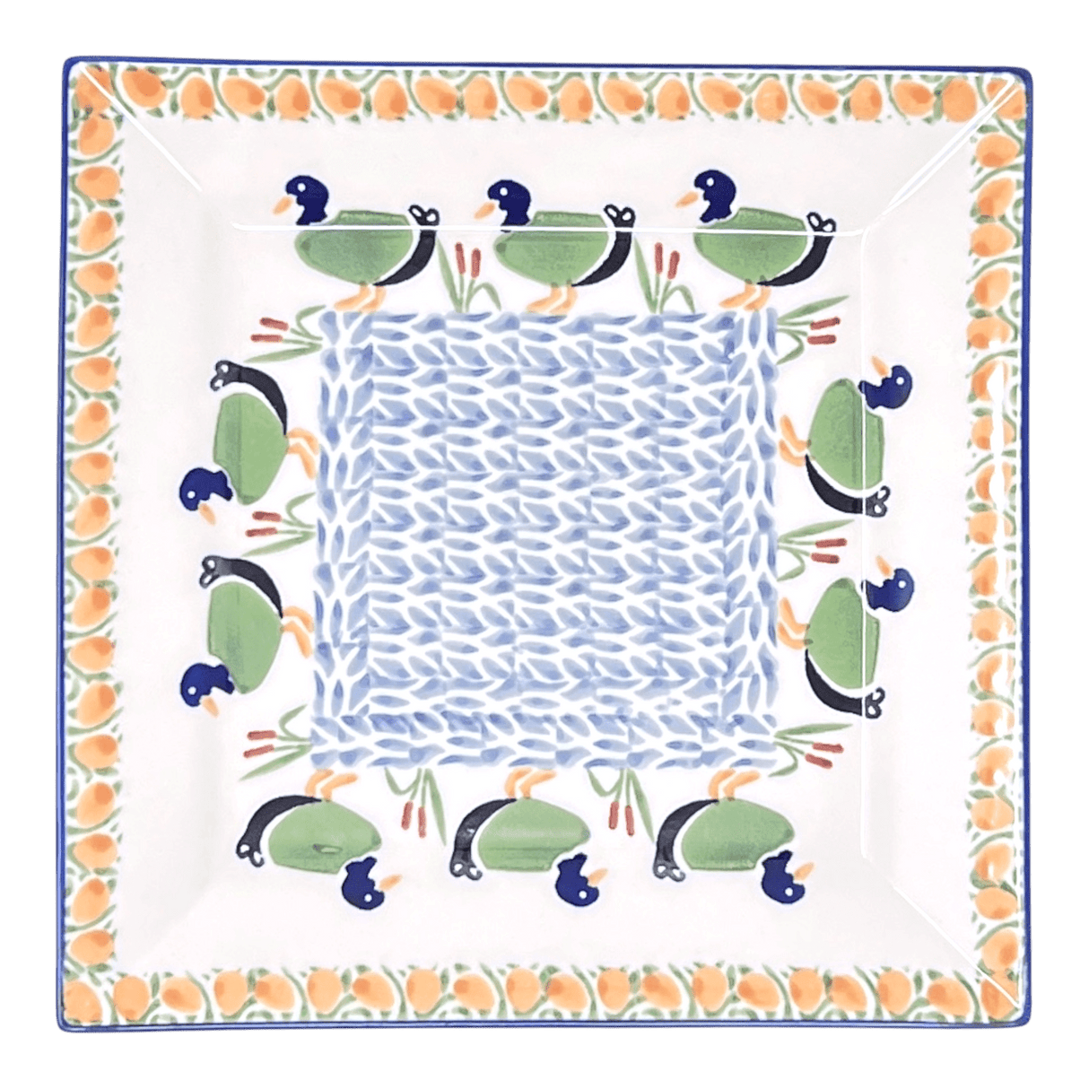 Plate, Square, Salad, 9" in "Ducks in a Row" by Manufaktura | T146U-P323