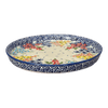 Polish Pottery 10.25" Round Tray (Brilliant Garden) | T153S-DPLW at PolishPotteryOutlet.com