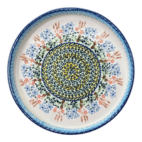 A picture of a Polish Pottery 10.25" Round Tray (Pastel Garden) | T153S-JZ38 as shown at PolishPotteryOutlet.com/products/round-tray-pastel-garden-t153s-jz38
