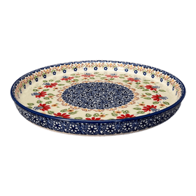 Polish Pottery 10.25" Round Tray (Mediterranean Blossoms) | T153S-P274 Additional Image at PolishPotteryOutlet.com