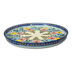 Polish Pottery 10.25" Round Tray (Brilliant Garland) | T153S-WK79 Additional Image at PolishPotteryOutlet.com