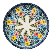 A picture of a Polish Pottery 10.25" Round Tray (Brilliant Garland) | T153S-WK79 as shown at PolishPotteryOutlet.com/products/round-tray-brilliant-garland-t153s-wk79