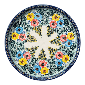 Polish Pottery 10.25" Round Tray (Brilliant Garland) | T153S-WK79 Additional Image at PolishPotteryOutlet.com