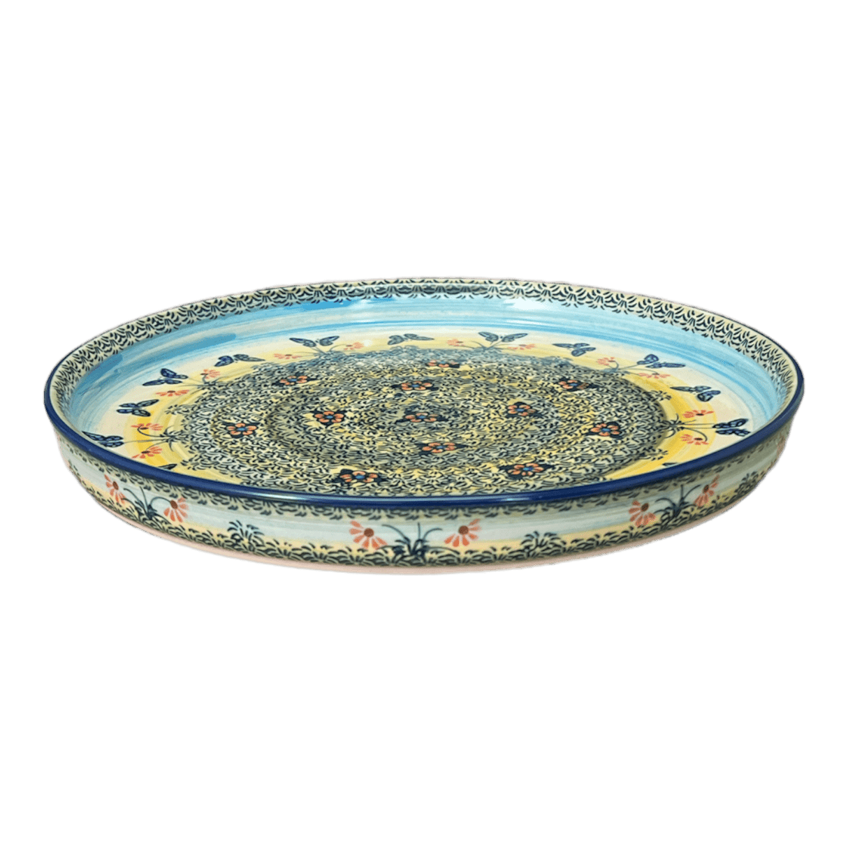 Tray, Round, 10.25" in "Butterflies in Flight" by Manufaktura | T153S-WKM