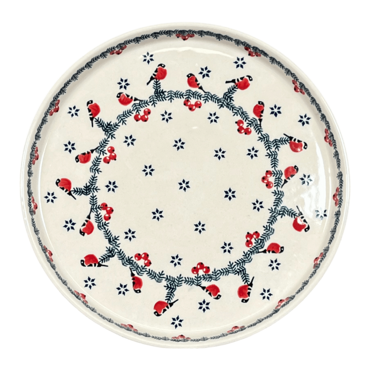 Tray, Round, 10.25" in "Red Bird" by Manufaktura | T153T-GILE