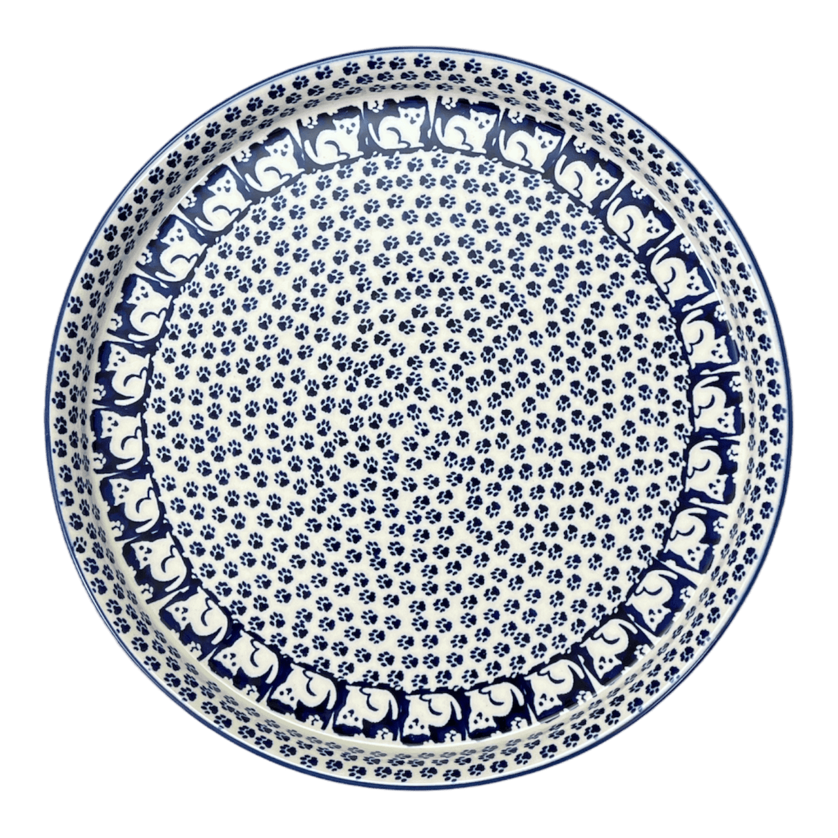 Tray, Round, 10.25" in "Kitty Cat Path" by Manufaktura | T153T-KOT6