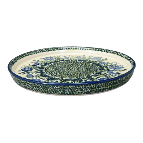 Tray, Round, 10.25" in "Bouncing Blue Blossoms" by Manufaktura | T153U-IM03
