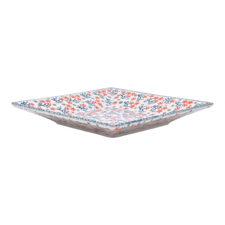 Plate, Square, Dessert, 7" in "Peach Blossoms" by Manufaktura | T158S-AS46