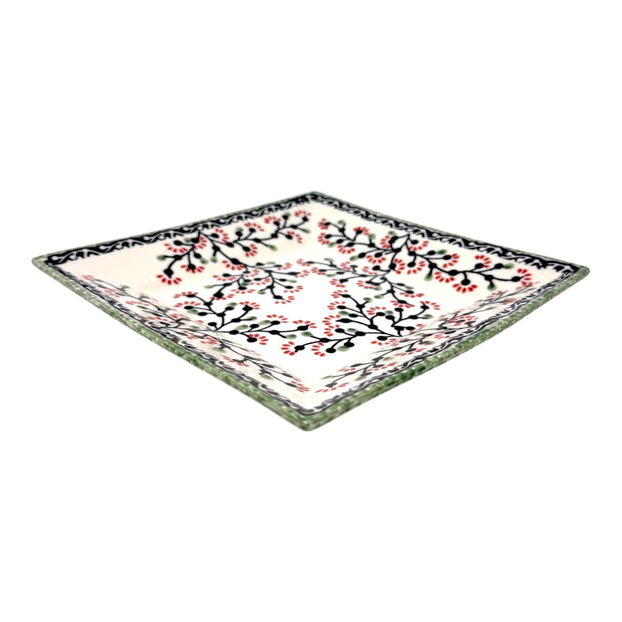 Plate, Square, Dessert, 7" in "Cherry Blossoms" by Manufaktura | T158S-DPGJ