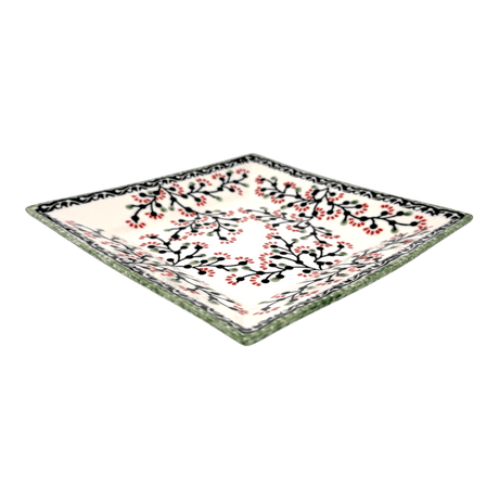 Plate, Square, Dessert, 7" in "Cherry Blossoms" by Manufaktura | T158S-DPGJ