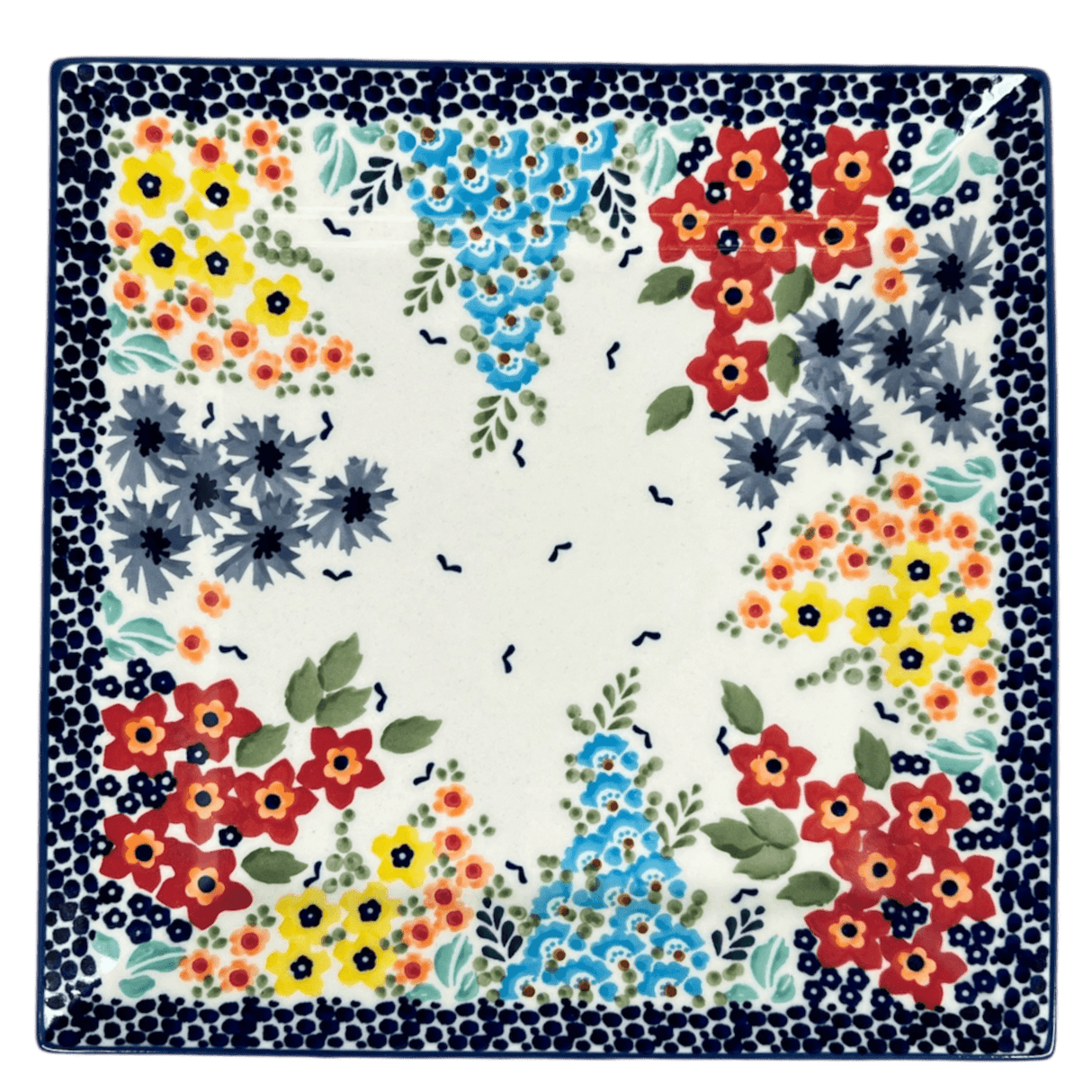 Plate, Square, Dessert, 7" in "Brilliant Garden" by Manufaktura | T158S-DPLW