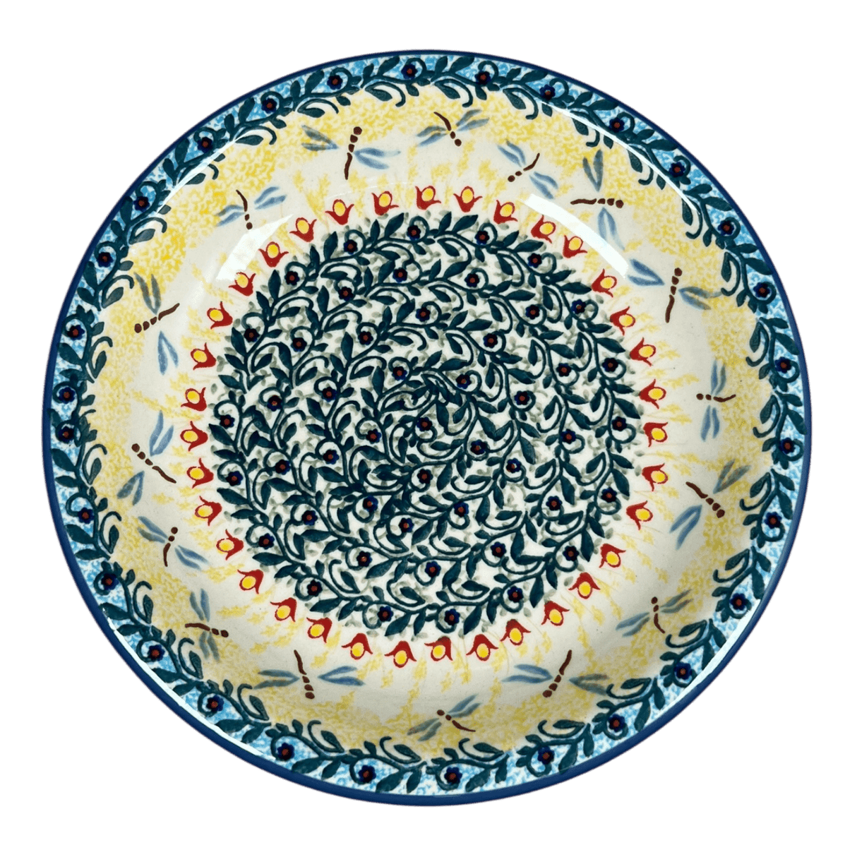 Bowl, Round, Pasta, 9.25" Bowl in "Dragonfly Delight" by Manufaktura | T159S-JZ36