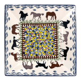 Plate, Square, Dessert, 7" in "Wild Horses" by Manufaktura | T158S-INK1