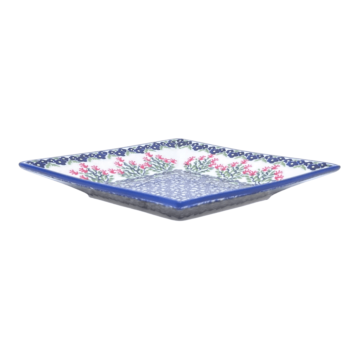 Plate, Square, Dessert, 7" in "Burning Thistle" by Manufaktura | T158S-P270
