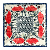 Plate, Square, Dessert, 7" in "Poppy Paradise" by Manufaktura | T158S-PD01