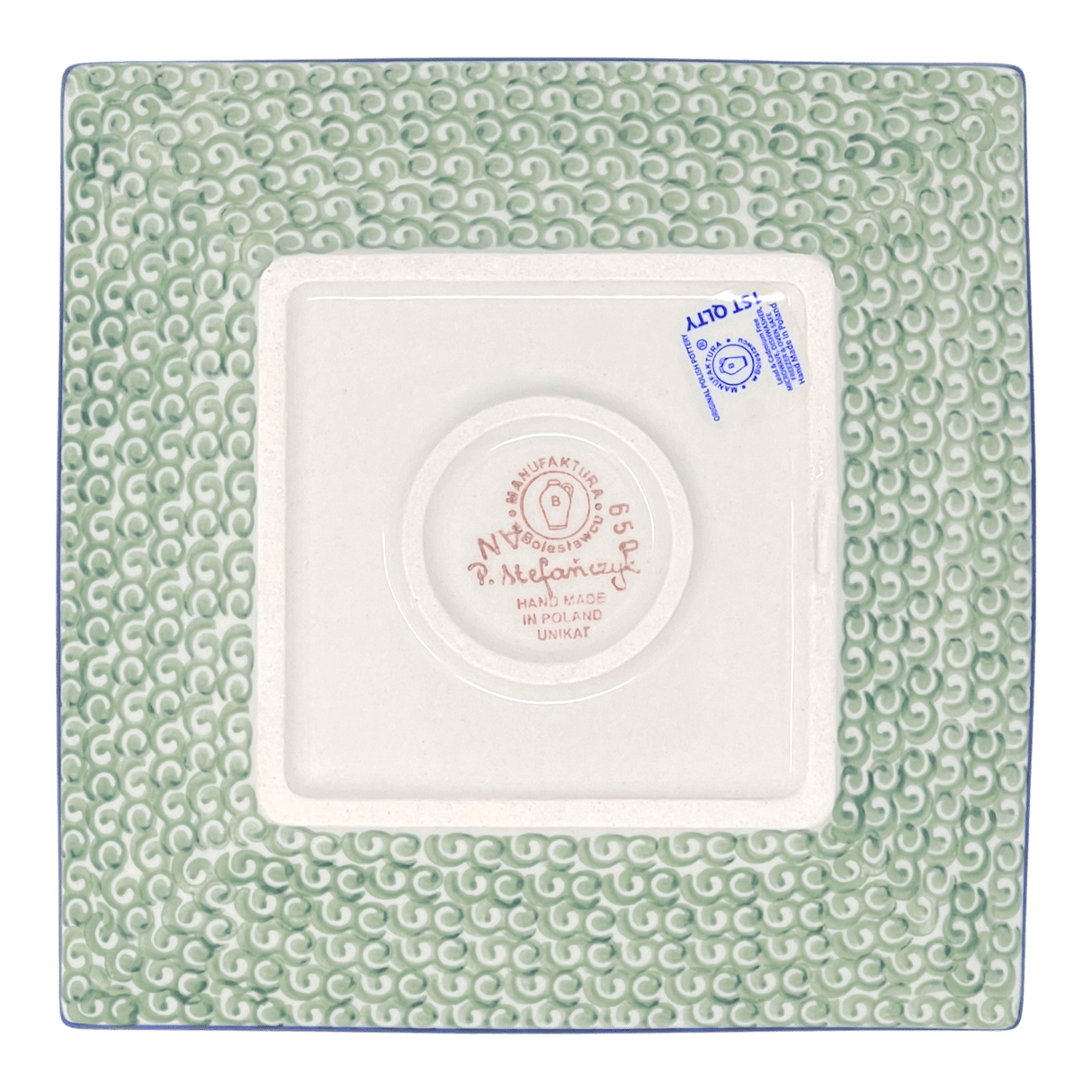 Plate, Square, Dessert, 7" in "Pink Poinsettia" by Manufaktura | T158S-PS14