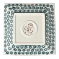 A picture of a Polish Pottery Plate, Square, Dessert, 7" in "Pine Forest" by Manufaktura | T158S-PS29 as shown at PolishPotteryOutlet.com/products/7-square-dessert-plates-pine-forest-t158s-ps29